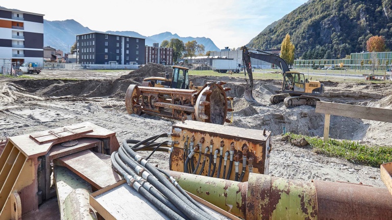 The construction site of the new campus in Bellinzona is now open